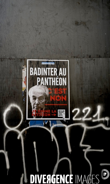 Robert Badinter au Panthéon / Affiche anti Robert Badinter 