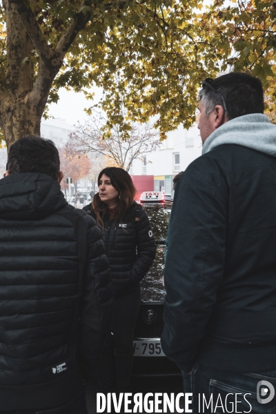 Greve des taxis a Dijon contre la convention tarifaire de la CNAM