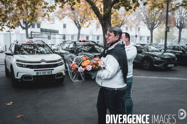 Greve des taxis a Dijon contre la convention tarifaire de la CNAM