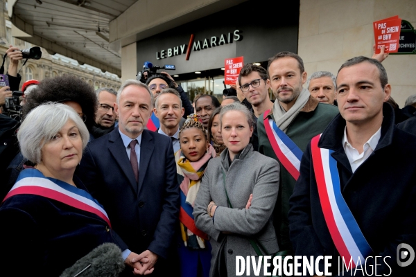 Ouverture du magasin Shein au BHV / Conference de presse de la gauche parisienne