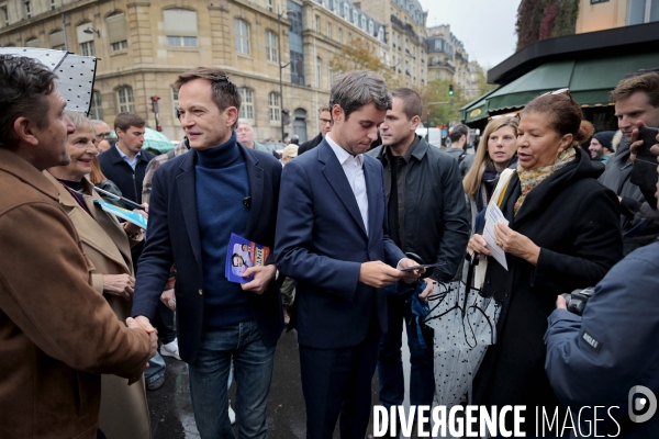 Elections municipales de Paris 2026/ Déambulation de Gabriel ATTAL et Pierre Yves BOURNAZEL