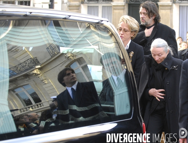 Enterrement de philippe noiret a l eglise st clotilde a paris en presence de nombreuse personnalites