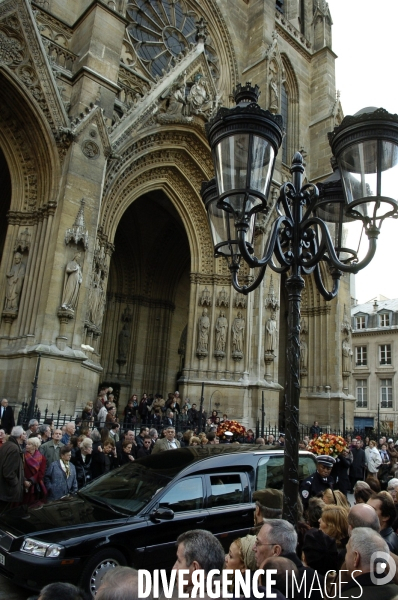 Enterrement de philippe noiret a l eglise st clotilde a paris en presence de nombreuse personnalites