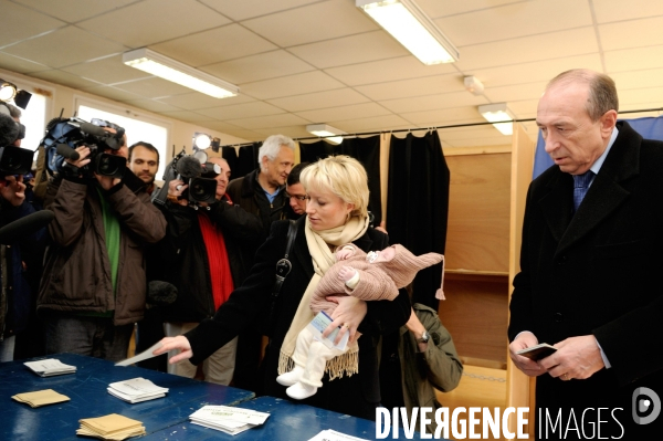 Premier tour des élections municipales et cantonales. Lyon.