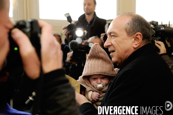 Premier tour des élections municipales et cantonales. Lyon.