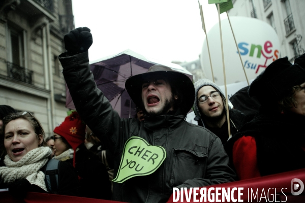 Manifestation enseignants-lycéens de la banlieue est àÊ Paris