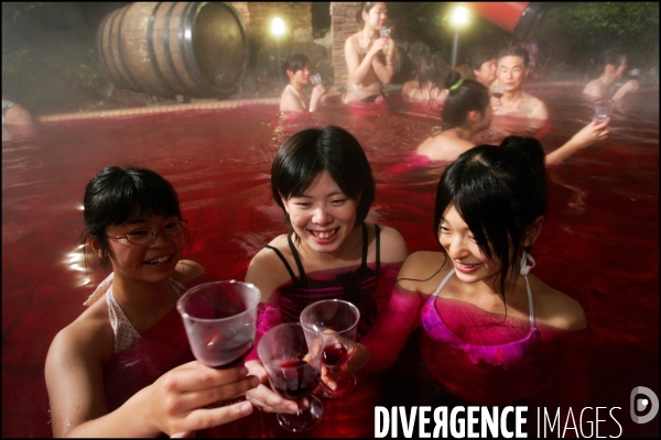 Bain de Beaujolais Nouveau au Japon / Beaujolais Nouveau baths in Japan