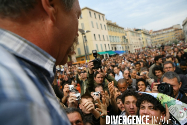 Jose Bove en campagne a Marseille le 14 avril