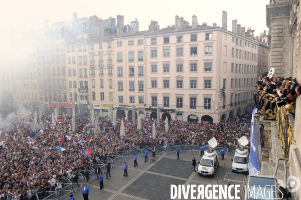 L Olympique Lyonnais fête son septième titre de champion de France