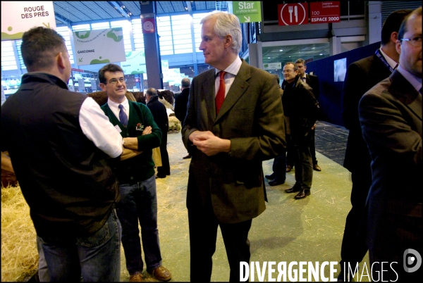 Michel Barnier au Salon de l Agriculture, le 21 février 2009.