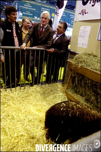 Michel Barnier au Salon de l Agriculture, le 21 février 2009.