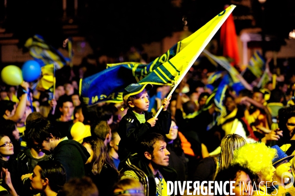 Supporters de l ASM à Clermont Ferrand le 29 Mai 2010