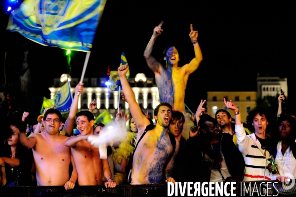 Supporters de l ASM à Clermont Ferrand le 29 Mai 2010