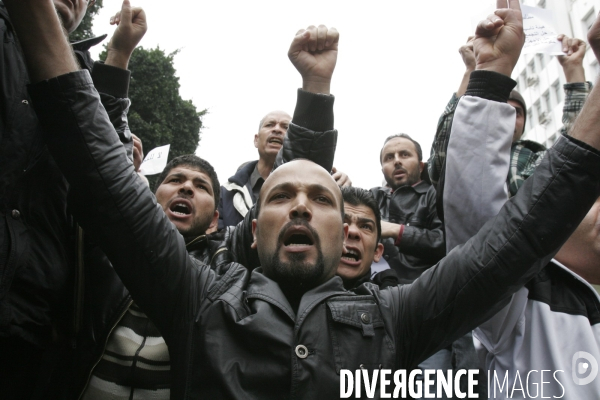 Manifestation anti RCD à Tunis.