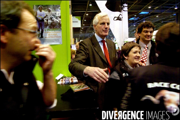 Michel Barnier au Salon de l Agriculture, le 21 février 2009.