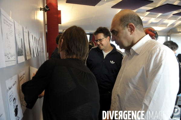 Apres l incendie de ses locaux,  charlie hebdo s est installe a liberation.