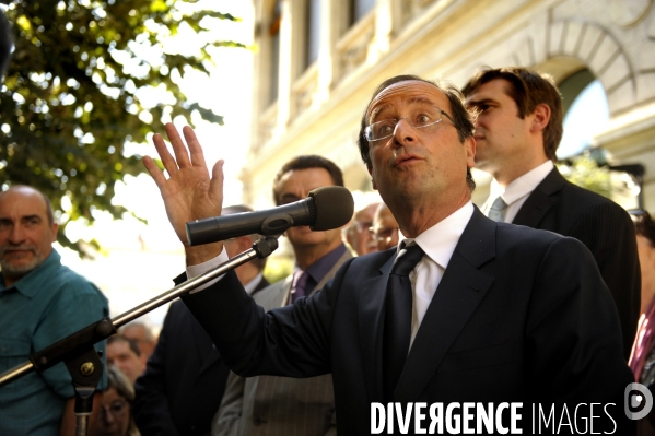 Francois hollande a cahors, tulle et a la fete de la rose de clergoux