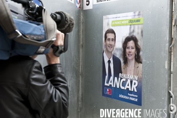 François Fillon en campagne, à Paris, pour les legislatives et le leadership de l UMP