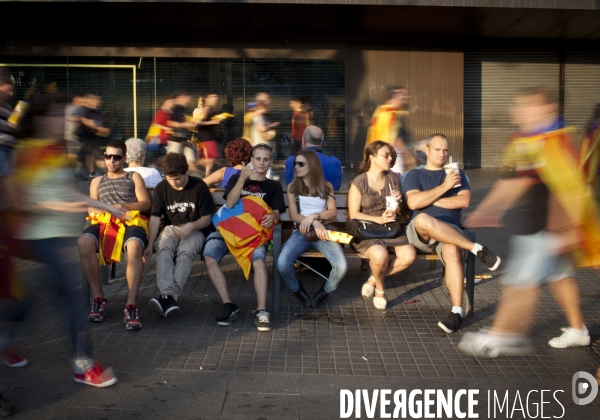 Barcelone Manifestation des indépendantistes catalans sur fond de crise