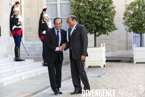 Moncef Marzouki reçu à l Elysée par François Hollande