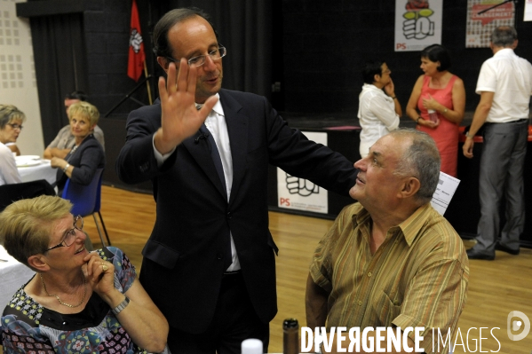 Francois hollande a cahors, tulle et a la fete de la rose de clergoux