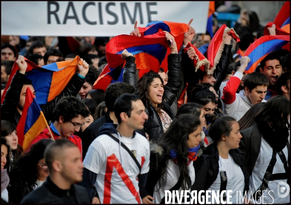 Manifestation pour la commémoration du 97ème anniversaire du Génocide arménien