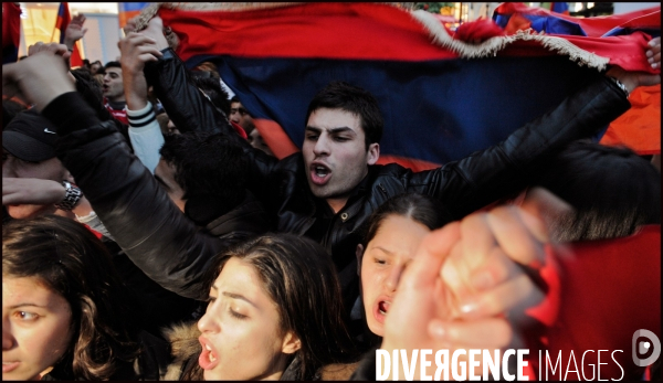 Manifestation pour la commémoration du 97ème anniversaire du Génocide arménien