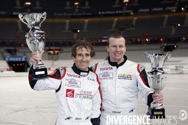 Alain PROST gagne la Super Finale du Trophée Andros au Stade de France.