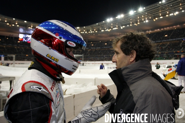 Alain PROST gagne la Super Finale du Trophée Andros au Stade de France.