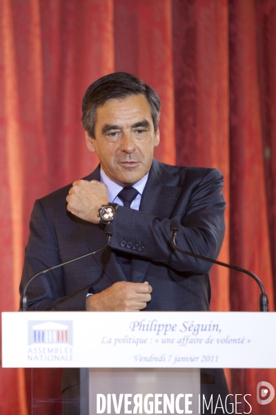 Colloque hommage à Philippe Seguin à la présidence de l Assemblée Nationale, un an après sa disparition, sur le thème:  La politique: une affaire de volonté 