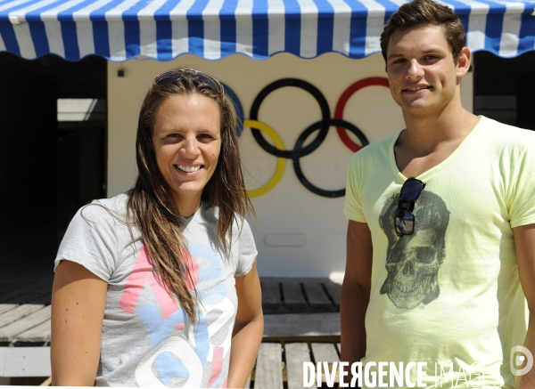 Florent et Laure Manaudou au Cercle des Nageurs de Marseille.