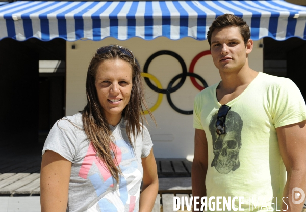 Florent et Laure Manaudou au Cercle des Nageurs de Marseille.