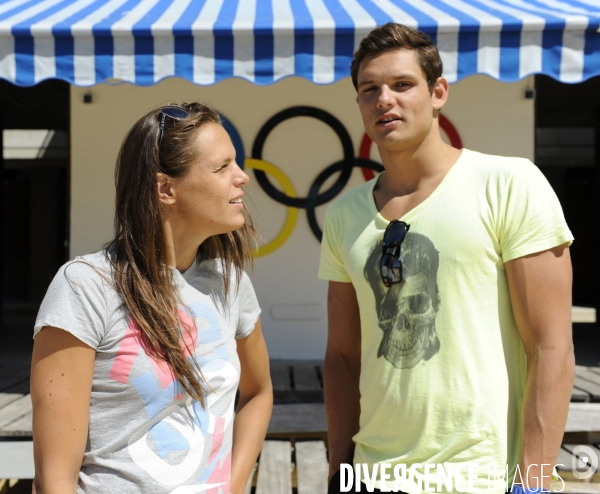 Florent et Laure Manaudou au Cercle des Nageurs de Marseille.