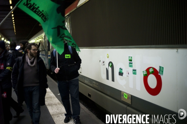 Paris : Manifestation contre la liberalisation du chemin de fer