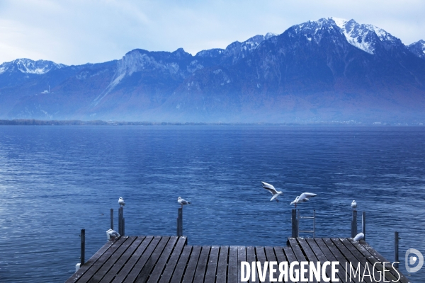 Petit matin sur les bords du lac Léman à Montreux
