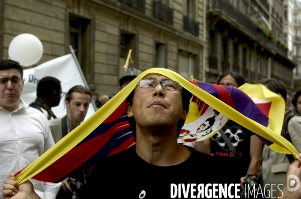 Manifestation contre la repression chinoise au Tibet.