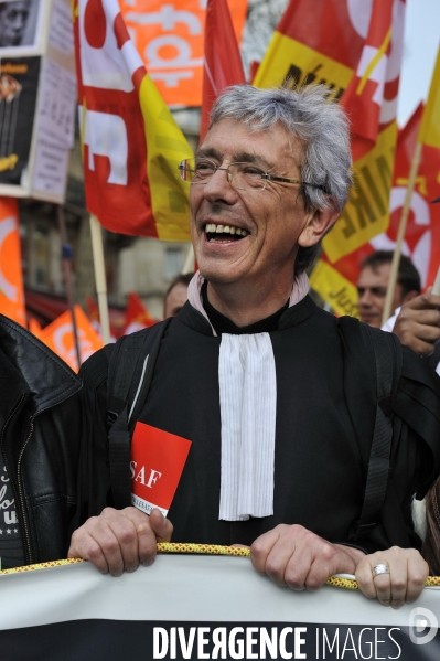 Magistrats et personnels de justice en coleres.