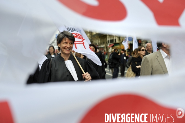 Magistrats et personnels de justice en coleres.