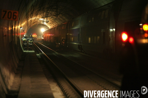 Exercice déraillement TGV dans un tunnel