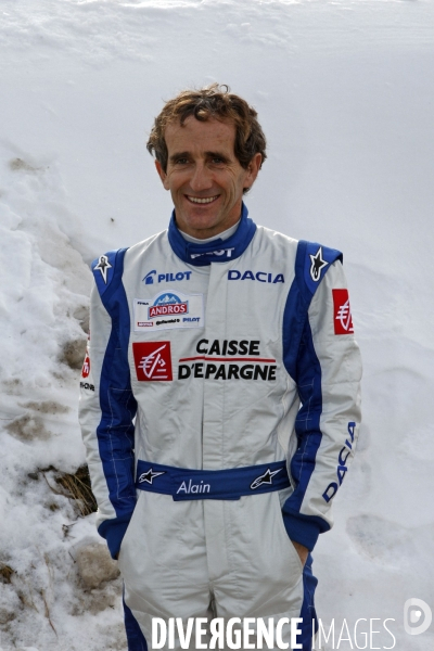 Alain PROST avec le Team DACIA au Trophée Andros.
