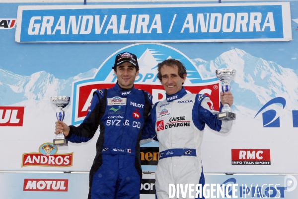 Nicolas et Alain PROST, sur la plus haute marche du podium, en Andorre.