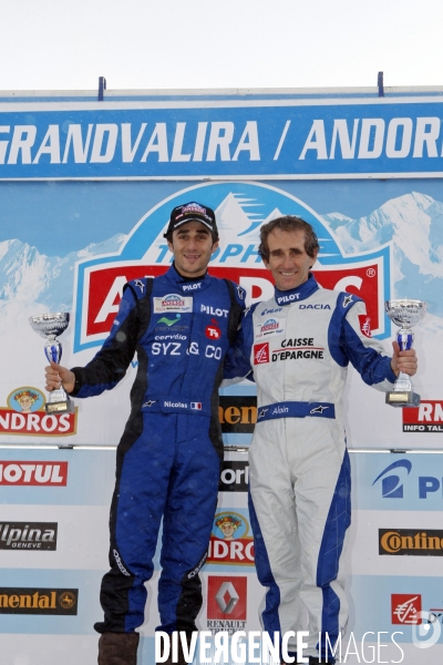 Nicolas et Alain PROST, sur la plus haute marche du podium, en Andorre.