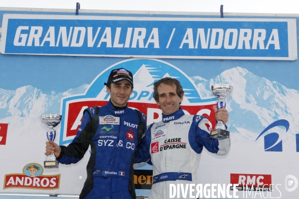 Nicolas et Alain PROST, sur la plus haute marche du podium, en Andorre.