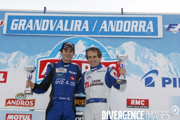 Nicolas et Alain PROST, sur la plus haute marche du podium, en Andorre.