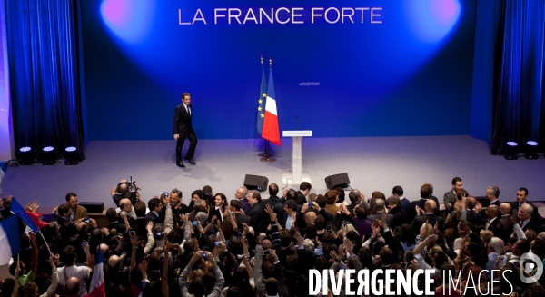 Nicolas sarkozy a la mutualite au soir du premier tour des elections presidentielles 2012