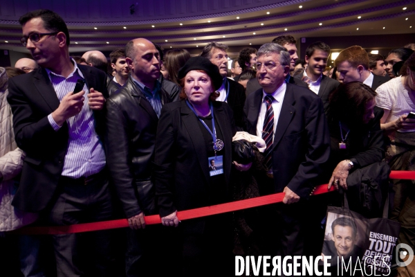 Nicolas sarkozy a la mutualite au soir du premier tour des elections presidentielles 2012