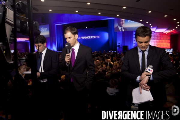 Nicolas sarkozy a la mutualite au soir du premier tour des elections presidentielles 2012