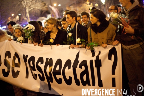 Manifestation contre Golgota Picnic à l appel de Culture et Foi