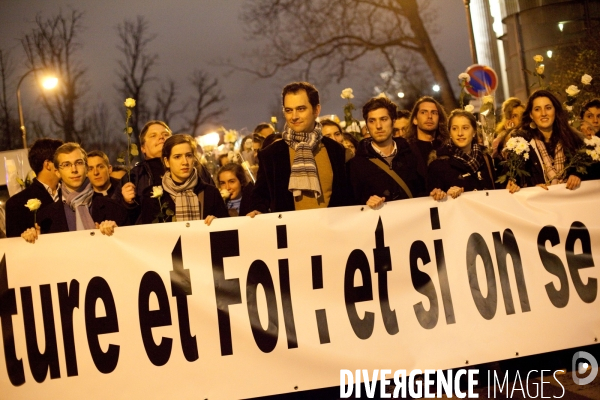 Manifestation contre Golgota Picnic à l appel de Culture et Foi