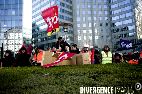 Manifestation des salariés de la raffinerie Total de Dunkerque.